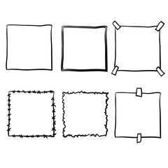 handdrawn doodle frame collection vector