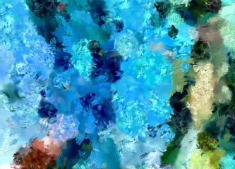 Abstract colorful stripes. Digital design painting impressionism artwork. Hand drawn artistic pattern. Modern art. Good for printed pictures, postcards, posters or wallpapers and textile printing.