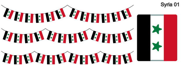 Obraz premium シリアの国旗のガーラーンド ベクターデータ（bunting garland）