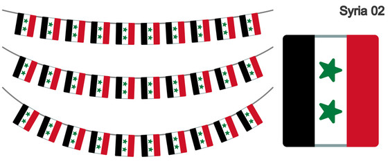 Obraz premium シリアの国旗のガーラーンド ベクターデータ（bunting garland）