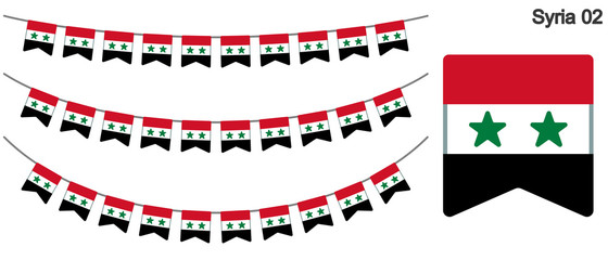 シリアの国旗のガーラーンド　ベクターデータ（bunting garland）