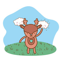 Reindeer cartoon design vector illustration