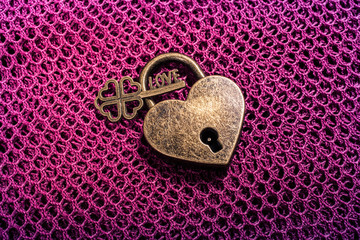 Padlock in heart shape as  symbol of love