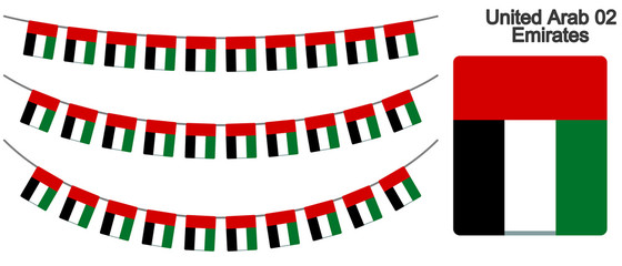 UAEの国旗のガーラーンド　ベクターデータ（bunting garland）