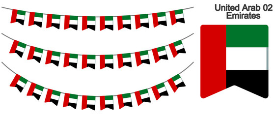 Fototapeta na wymiar UAEの国旗のガーラーンド　ベクターデータ（bunting garland）