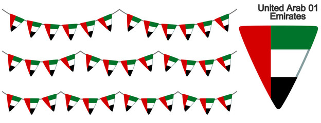 Obraz premium UAEの国旗のガーラーンド ベクターデータ（bunting garland）