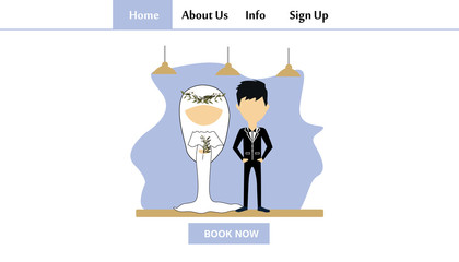 Wedding Responsive Website Template Landing Page Design Vector Illustration