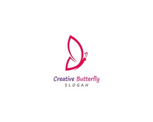 Butterfly conceptual simple, colorful icon. Logo. Vector illustration