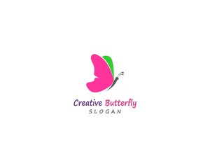 Butterfly conceptual simple, colorful icon. Logo. Vector illustration