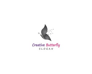 Butterfly conceptual simple, colorful icon. Logo. Vector illustration