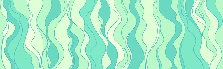 Seamless multicolored wallpaper on horizontal surface. Colorful wavy background. Hand drawn waves. Stripe texture with many lines. Waved pattern. Colored illustration for banners, flyers or posters