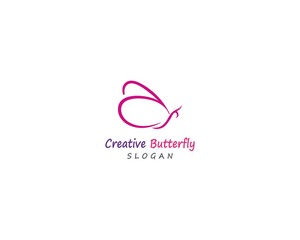 Butterfly conceptual simple, colorful icon. Logo. Vector illustration