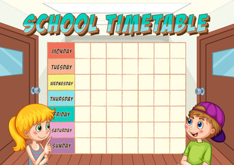 School time table with children