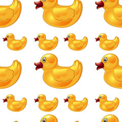 Seamless pattern tile cartoon with toy duck