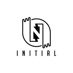 Initial vector logo of letters N.