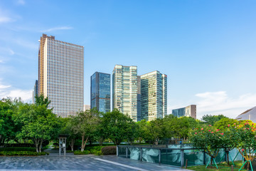 Fototapeta na wymiar Modern Architectural Landscape in Urban Financial District..