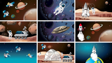 Large set of space scenes