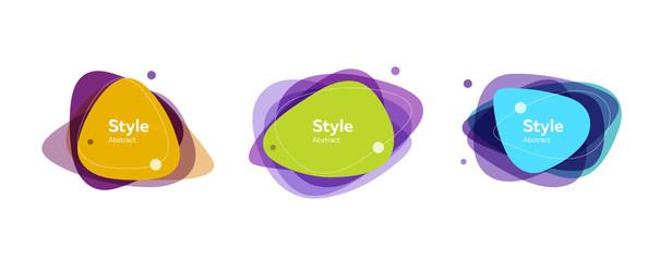 Set of modern colorful abstract badges