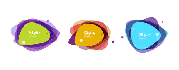 Set of modern colorful abstract figures