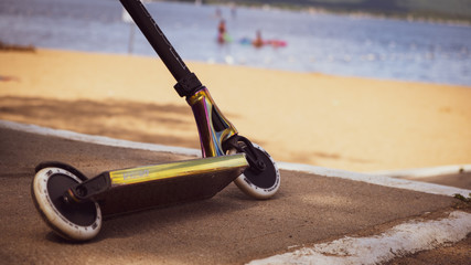 handlebar skateboard on the beach © Sean David