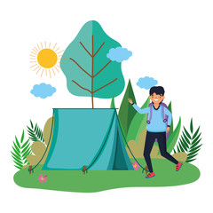 Tent and camping vector design