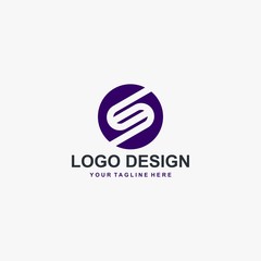 Letter S logo design. Monogram S type abstract symbol. Initial S in circle vector icon.