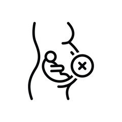 Black line icon for abortion