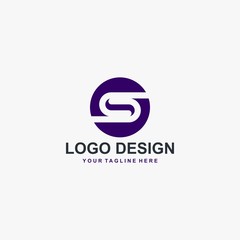 Letter S logo design. Monogram S type abstract symbol. Initial S in circle vector icon.
