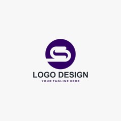 Letter S logo design. Monogram S type abstract symbol. Initial S in circle vector icon.