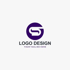 Letter S logo design. Monogram S type abstract symbol. Initial S in circle vector icon.