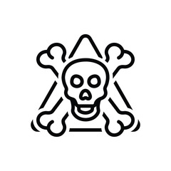 Black line icon for danger 