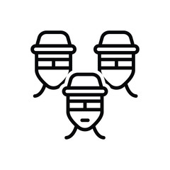 Black line icon for gang