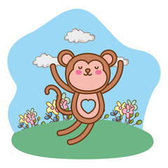 Isolated monkey cartoon vector design