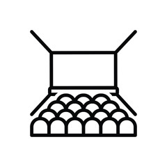 Black line icon for hall