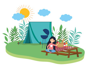 Obraz na płótnie Canvas Tent and camping vector design