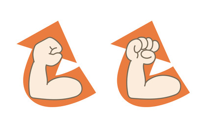 ガッツポーズ・上向き矢印付き