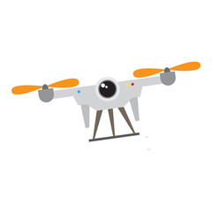 Isolated flying drone over a white background - Vector