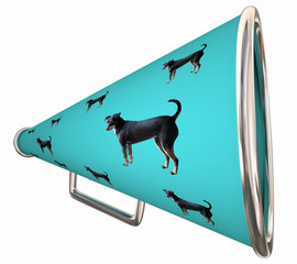 Dog Pet Animal Bullhorn Megaphone Communication 3d Illustration