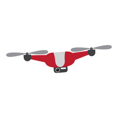 Isolated flying drone over a white background - Vector