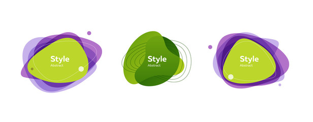 Green and purple fluid elements