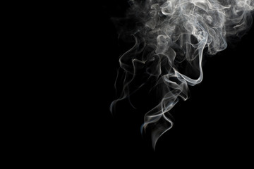 movement of smoke on black background