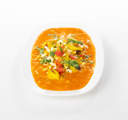 Indian Street Food Ragda Pattice on White Background