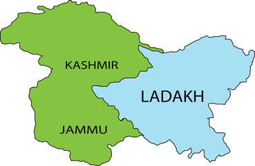 Naklejka premium map of jammu & kashmir and ladakh 