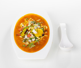Indian Street Food Ragda Pattice on White Background