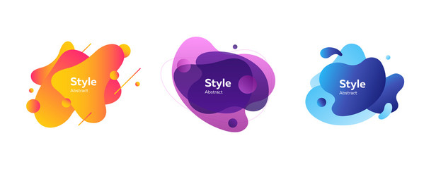 Set of multicolored abstract figures