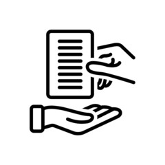 Black line icon for obtain