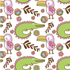 Kawaii cartoons background design vector illustration