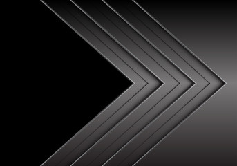 Obraz premium Abstract dark grey metallic arrow direction overlap with black blank space design modern futuristic background vector illustration.