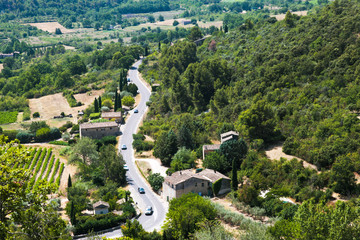 view of country road at summer sunny day, Provence