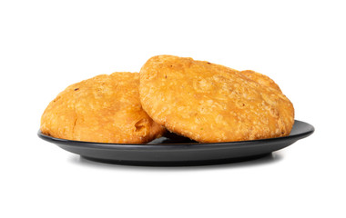 Indian Popular Spicy Snack Kachori Also Know as Kachodi, Katchuri And Fried Dumpling on White Background